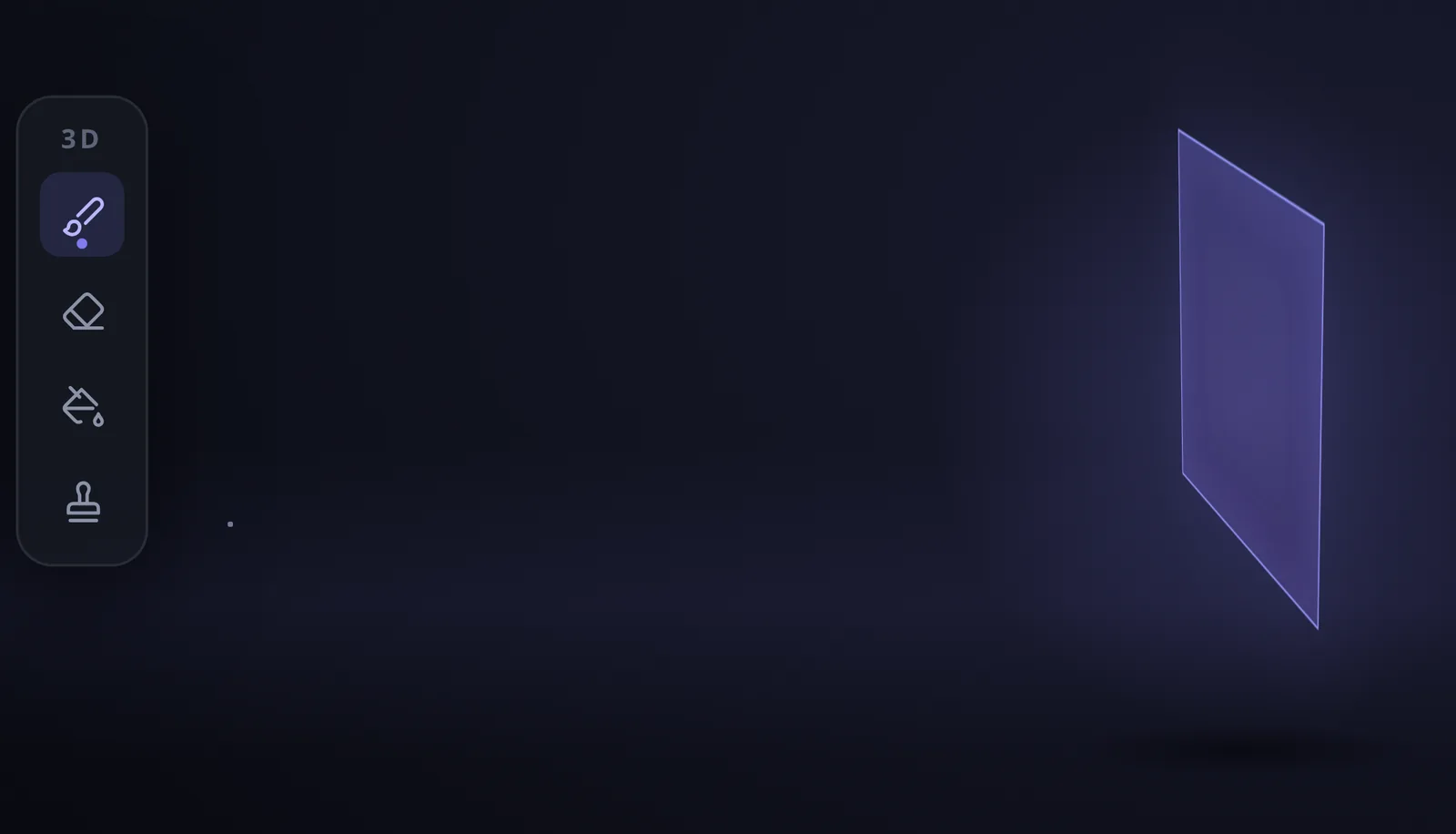 The floating 3D tool dock over the viewport